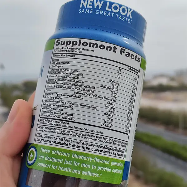 مولتی ویتامین پاستیلی مخصوص آقایان نیچرز تراس | Natures Truth Mens Multivitamin Gummies-سم7شاپ-sam7shop