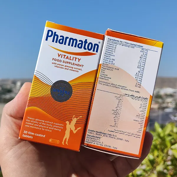 قرص فارماتون ایتالیایی‬‎ اصل 30 عددی | Pharmaton Vitality Food Supplement With Ginseng 30 Caplets-سم7شاپ-sam7shop.ir
