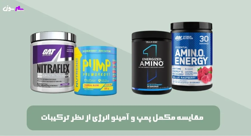 مقایسه مکمل پمپ و آمینو انرژی از نظر ترکیبات